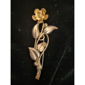 Vintage Louis Stern Brooch Gold Filled Signed LS Co Flower